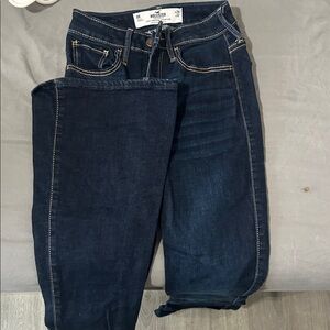 Hollister Women's Deep Indigo Straight Leg Jeans